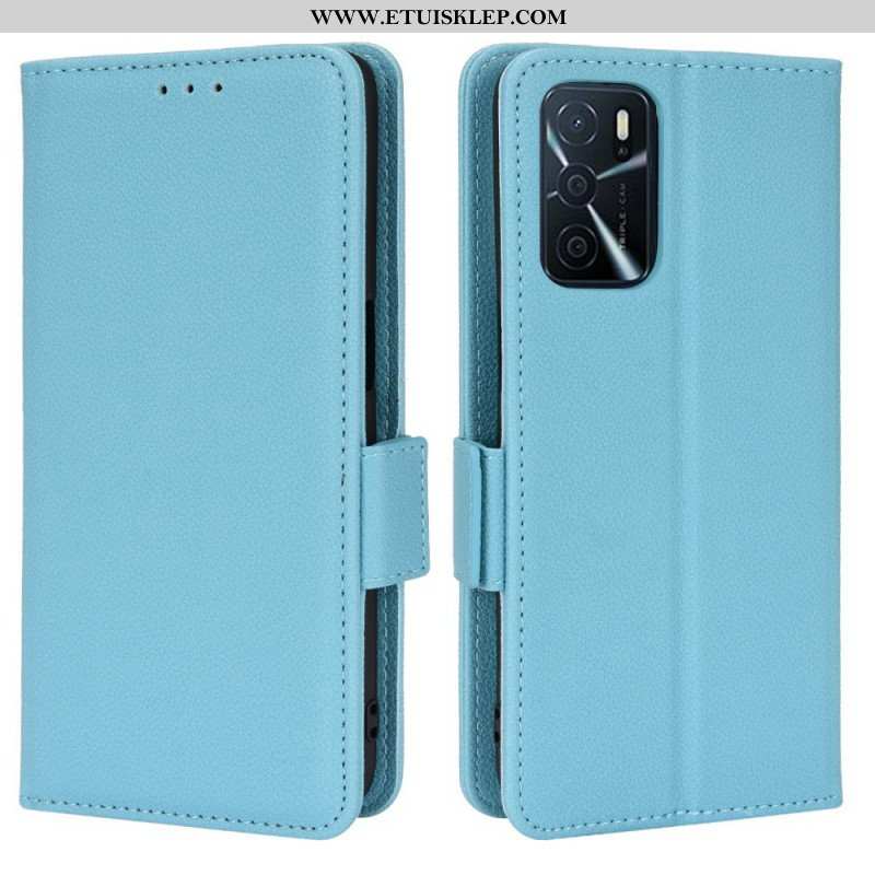 Skórzany Futerał do Oppo A16 / A16s Etui Folio Flap Double Litchi Nowe Kolory